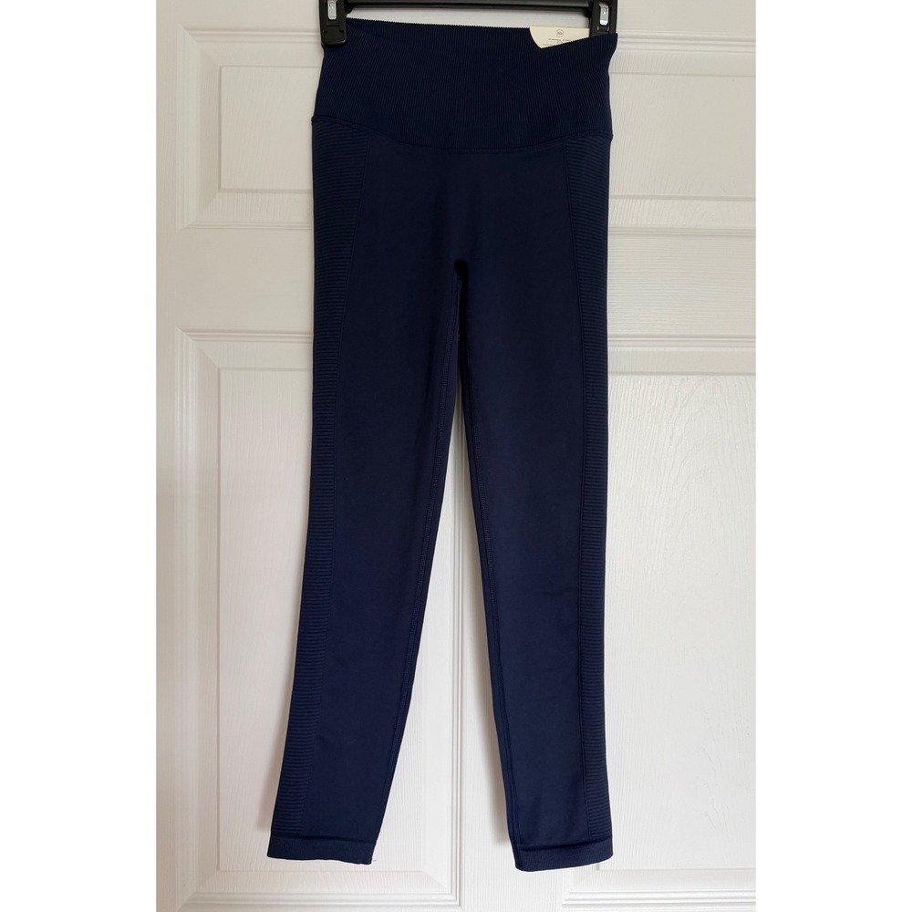 OFFLINE by Aerie Seamless 7/8 Legging Navy Blue High Rise Moto Ribbed Small